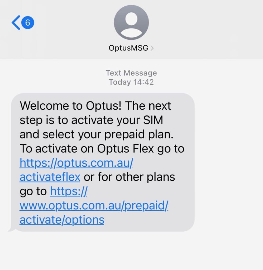 Optus SIMカード有効化